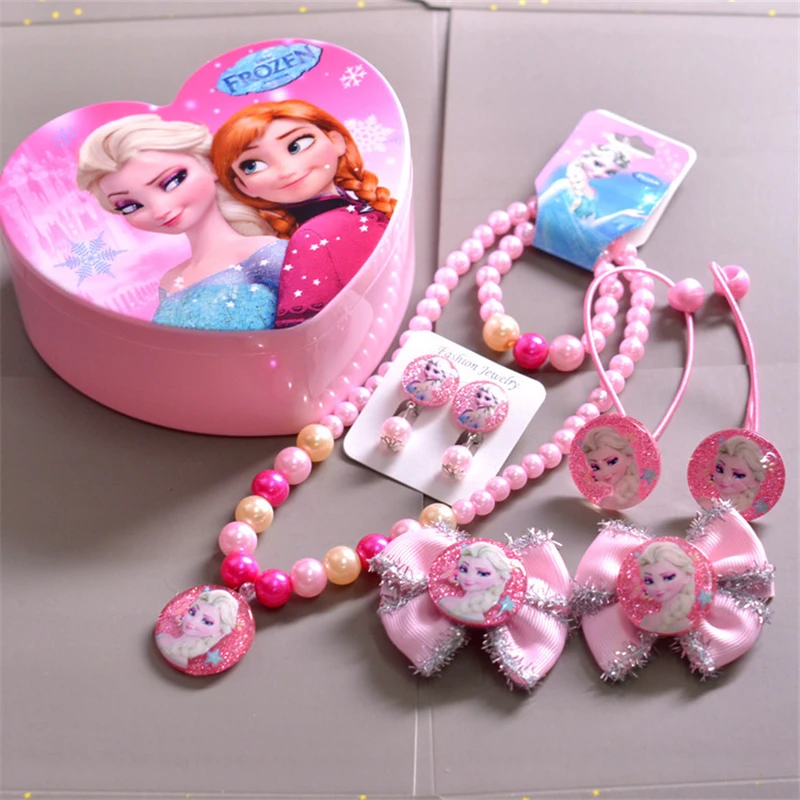 8 шт диснеевских мультфильмов Холодное сердце детское ожерелье + браслет серьги