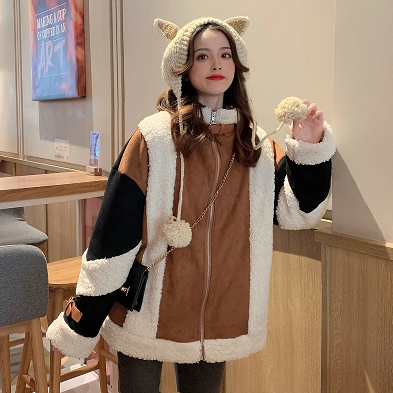 CHICEVER лоскутное хит цвет твид Женское пальто воротник с лацканами длинный рукав