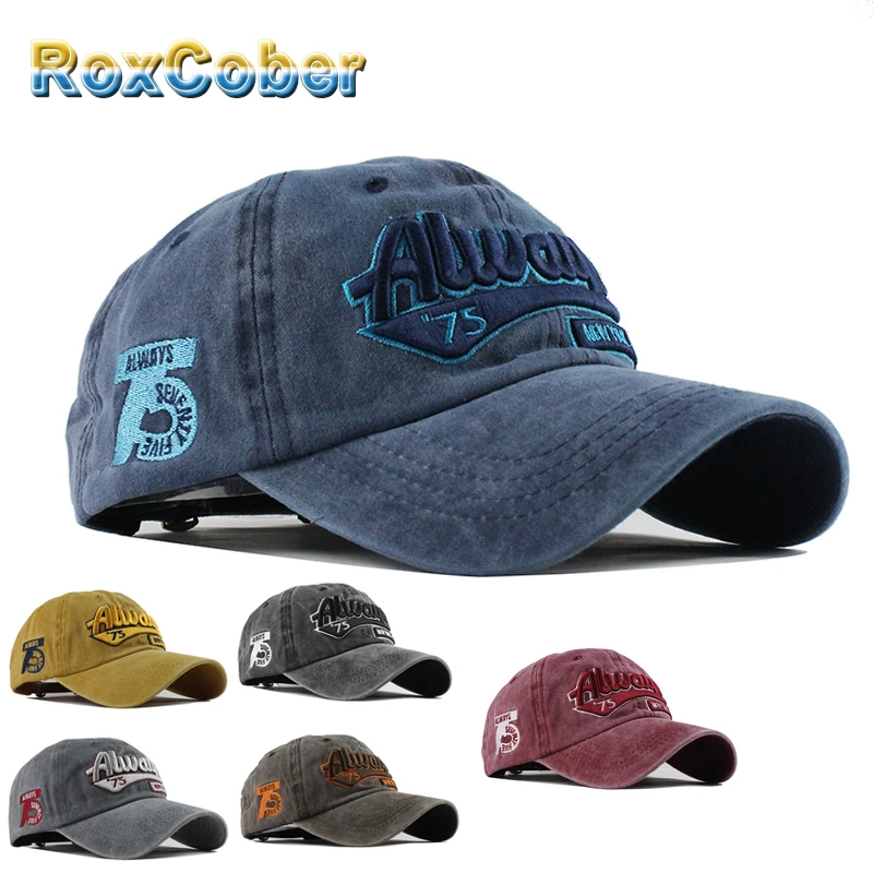 Бейсбольная кепка RoxCober из потертого хлопка с вышивкой snapback для мужчин и женщин
