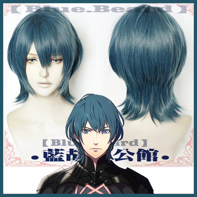 Огненная эмблема три дома парик Byleth длинные синие прямые средней длины короткие косплей волосы Хэллоуин ролевые игры