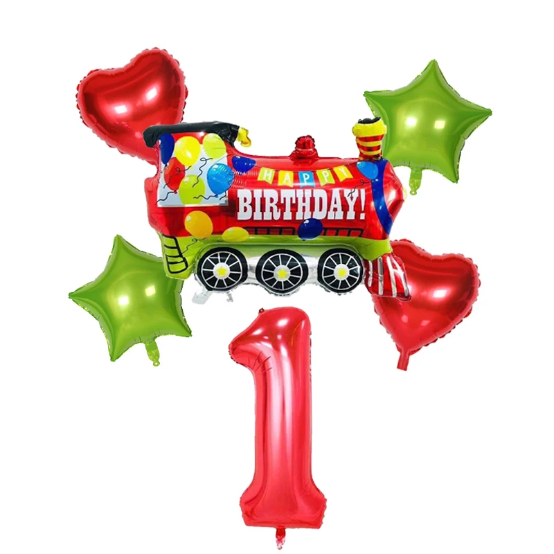 1 Набор мультяшный поезд Гольф автомобиль грузовик фольгированный воздушный шар