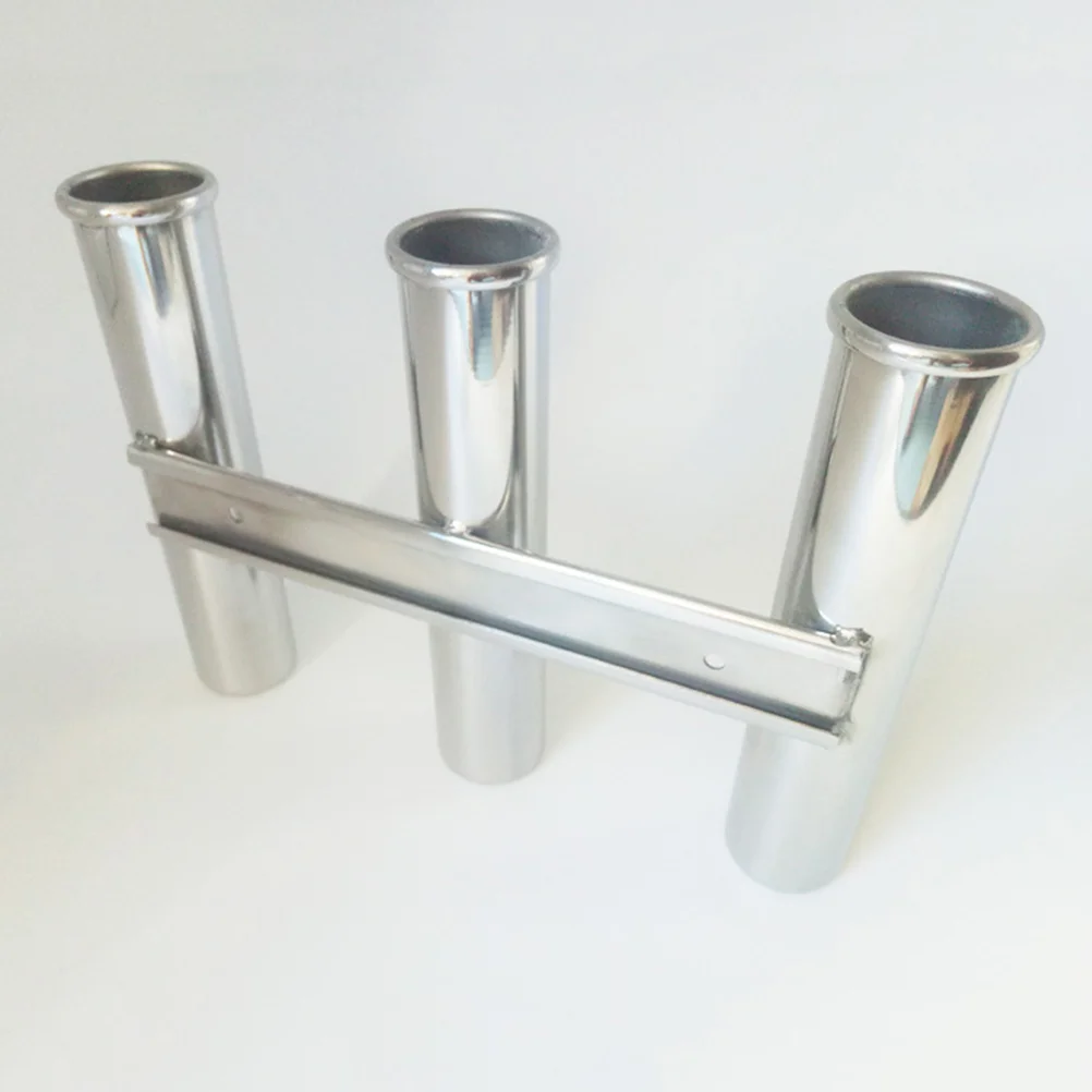 

Держатель для удочки из нержавеющей стали, тройной ряд, Аксессуары для морской удочки для яхты, кронштейн для лодки (серебристый)