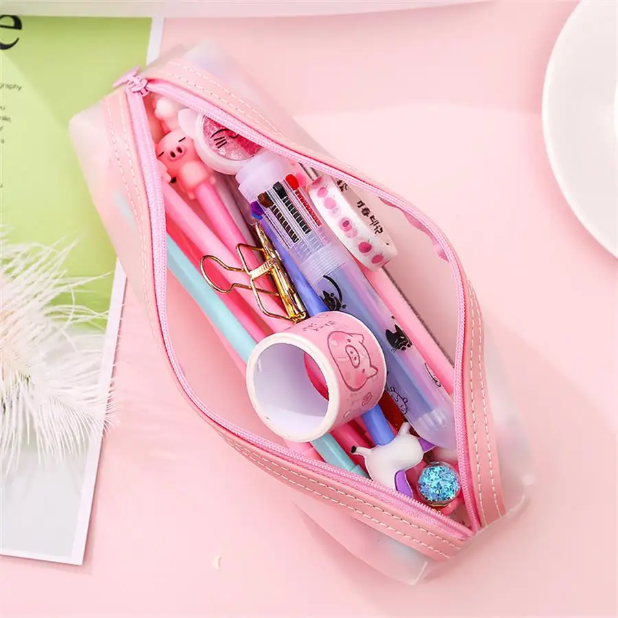 Свежий твердый полупрозрачные студенческий пенал объемный коробка сумка для