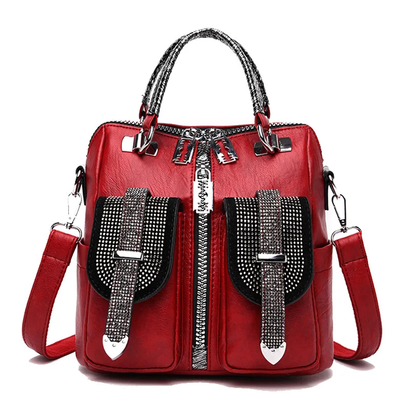 Женский Повседневный Рюкзак со стразами Модный маленький уличный рюкзак из