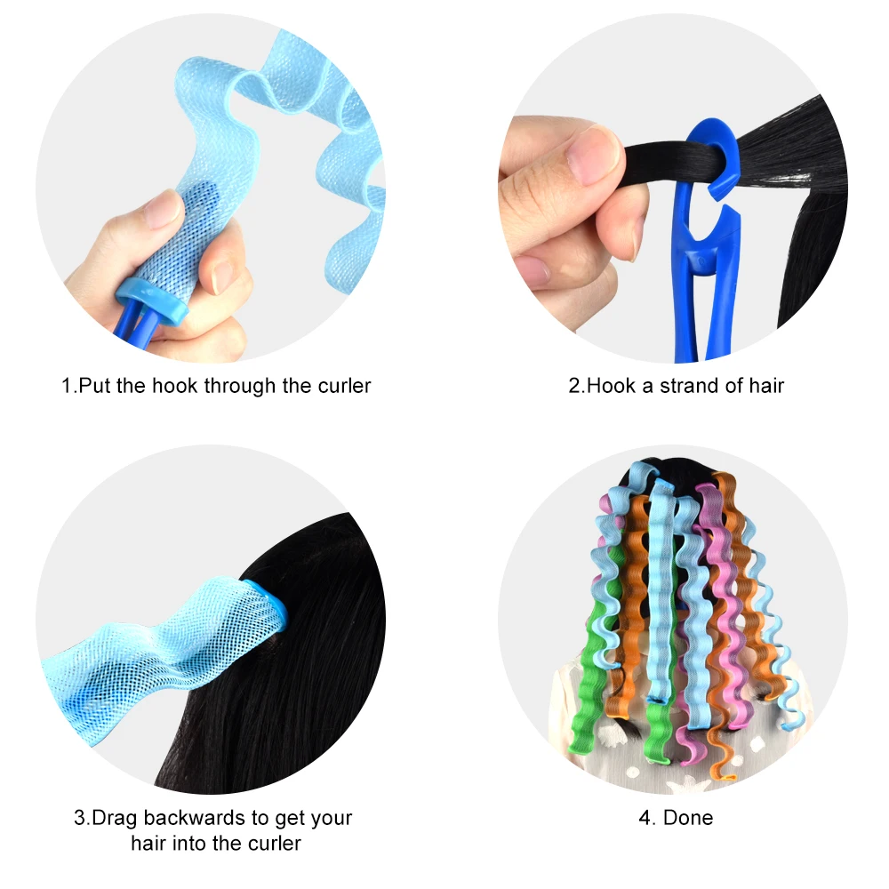 12 шт. волшебные бигуди для волос DIY волна Curl ролики Портативный прическа палочки 30