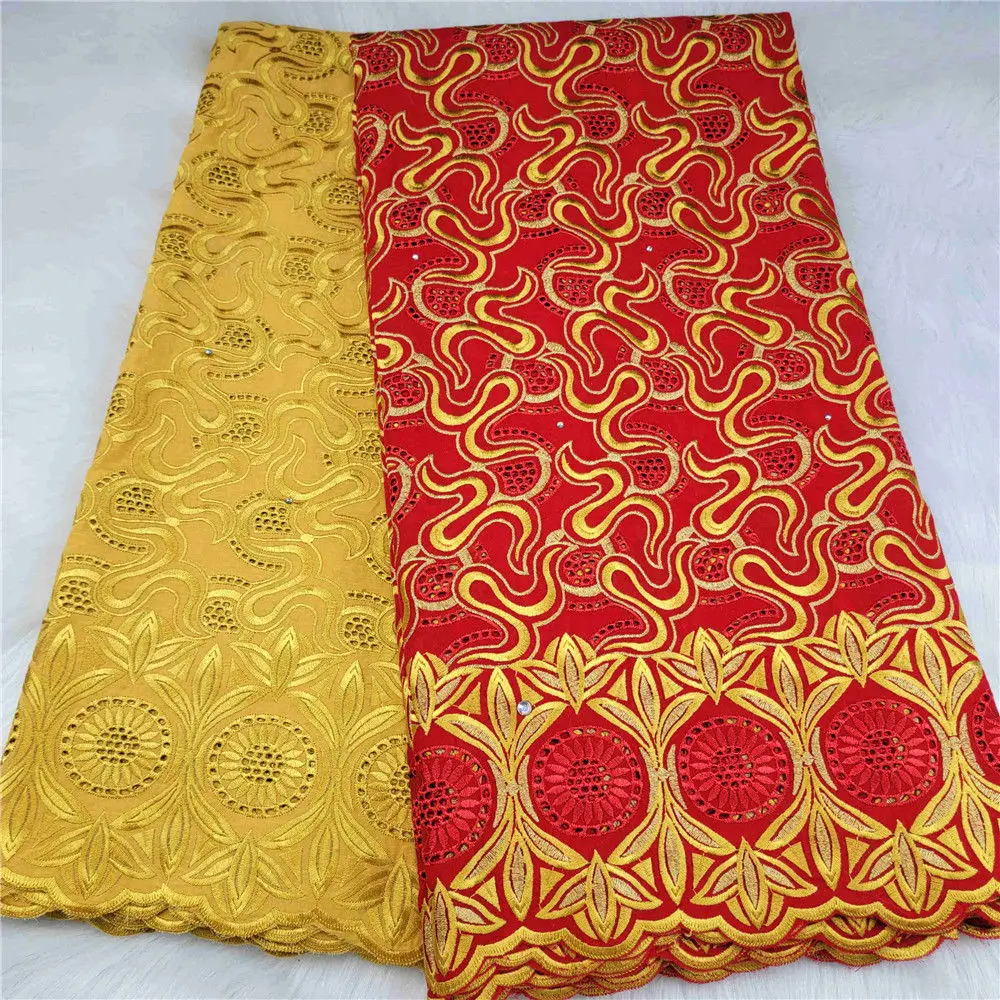 

Dry Eyelet 100% Cotton Swiss Voile Lace In Switzrland Material Embroidered 2.5+2.5 Yards Sets 2021 Sewing Dubai Fabrics S916