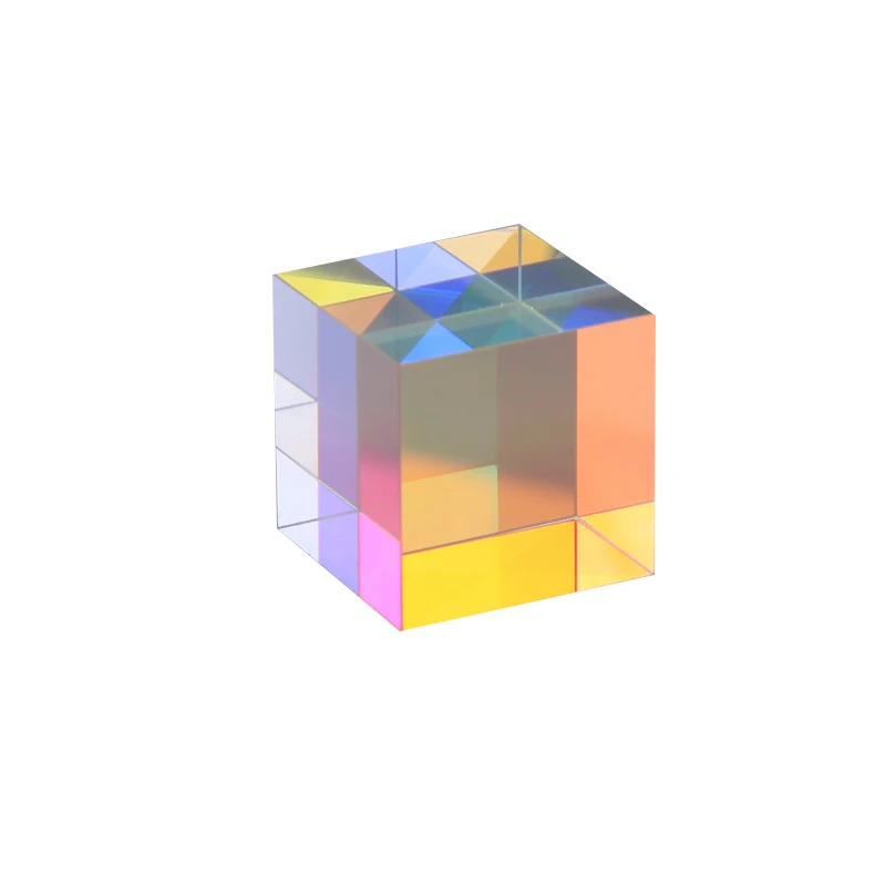 

Dichroic Prism Six-Sided Bright Light Cube Stained Glass Beam Splitting Prisms Optical Experiment Instrument Optic Big size