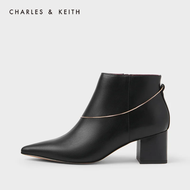 CHARLES＆KEITH Новинка на Осень 2020 CK1 91680062 A Женские ботинки высоком каблуке с