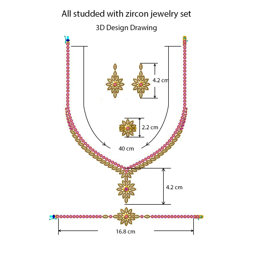 

Sze SangSang Luxulry 4pcs Bridal Zirconia Jewelry Sets For Women Party, Luxury Dubai Nigeria CZ Crystal Wedding Jewelry Sets