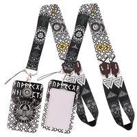lt773 viking amulet neck strap lanyards keychain lanyard with id holder holder card pass hang rope lariat keyring accessories