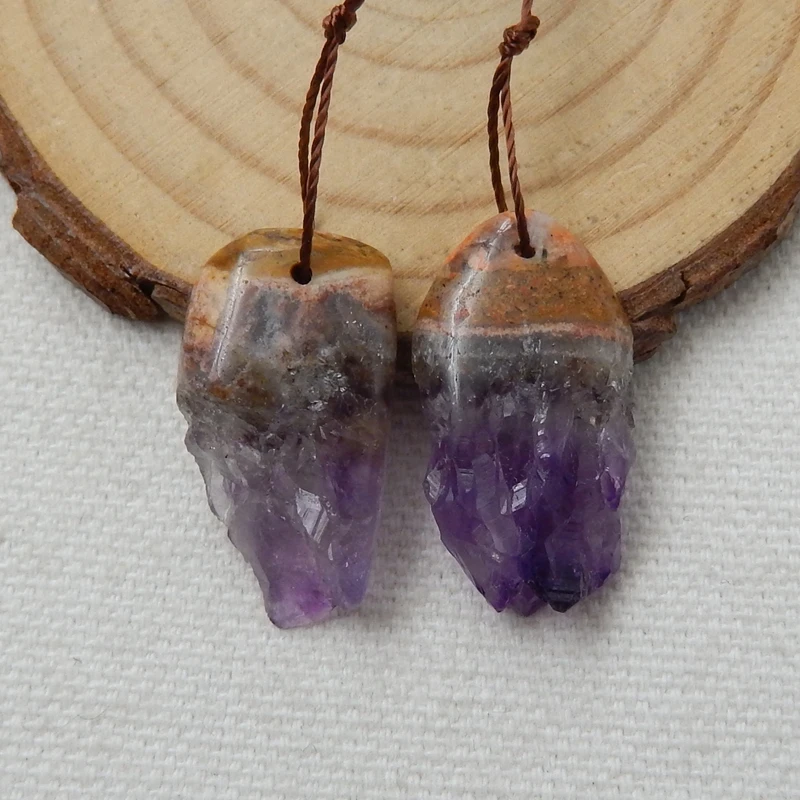 Распродажа 2 шт Drusy Аметист спереди просверленные короткие Красивые Подвески 25x14x5 мм 6 г DIY модные подвески