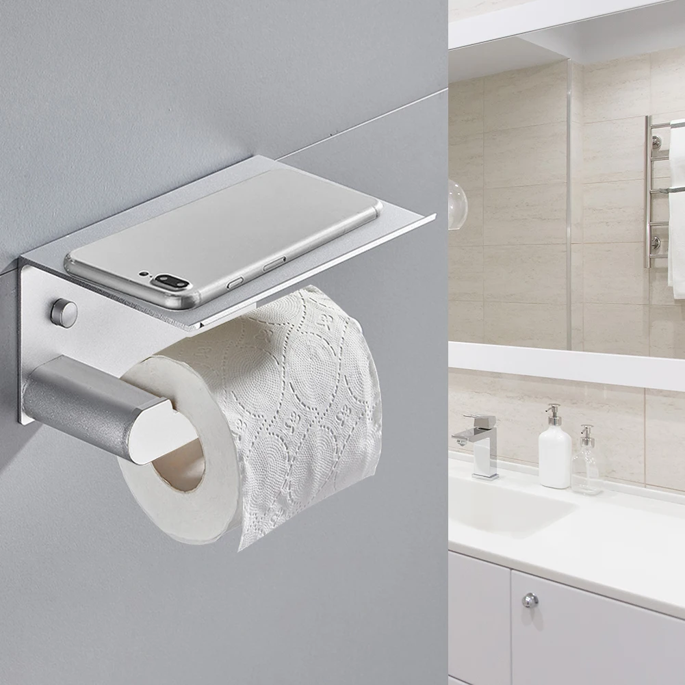 

Toilet Paper Holders Towel Shelf Tissue Holder Removable Roll Paper Phones Rack for Household Bathroom Decoration