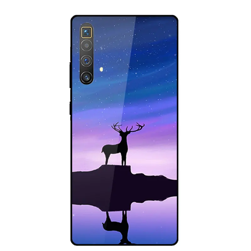 

Tempered Glass Case For Realme X3 SuperZoom 6 Pro 6S Silicone Bumper Back Cover For Realme X XT X2 3 Painted Protective Cover