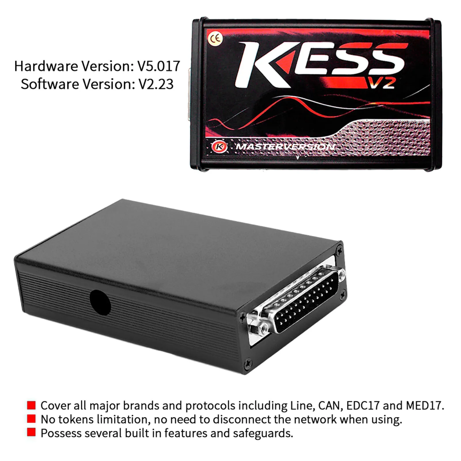 Инструмент программирования KESS V2 V5.017 ECU OBD2 неограниченный жетон инструмент для