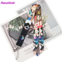 ransitute r1712 anime yuri on ice cartoon style anime lovers key chain lanyard neck strap for usb badge holder diy hang rope
