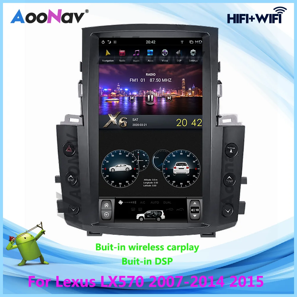 

13.3' IPS Screen PX6 Android Car Radio For Lexus LX570 2007-2015 GPS Navigation Multimedia Player 2 Din Auto Stereo Head unit