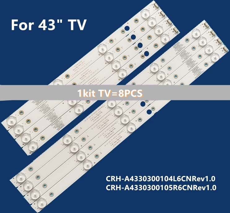Светодиодный подсветка полосы для LG 43 &quotТВ CRH A4330300104L6CNRev1.0 A4330300105R6CNRev1.0