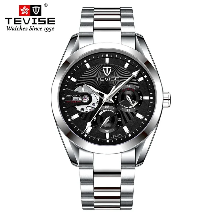 

TEVISE 795001 men's mechanical watch business steel belt watch water multifunctional men's watch