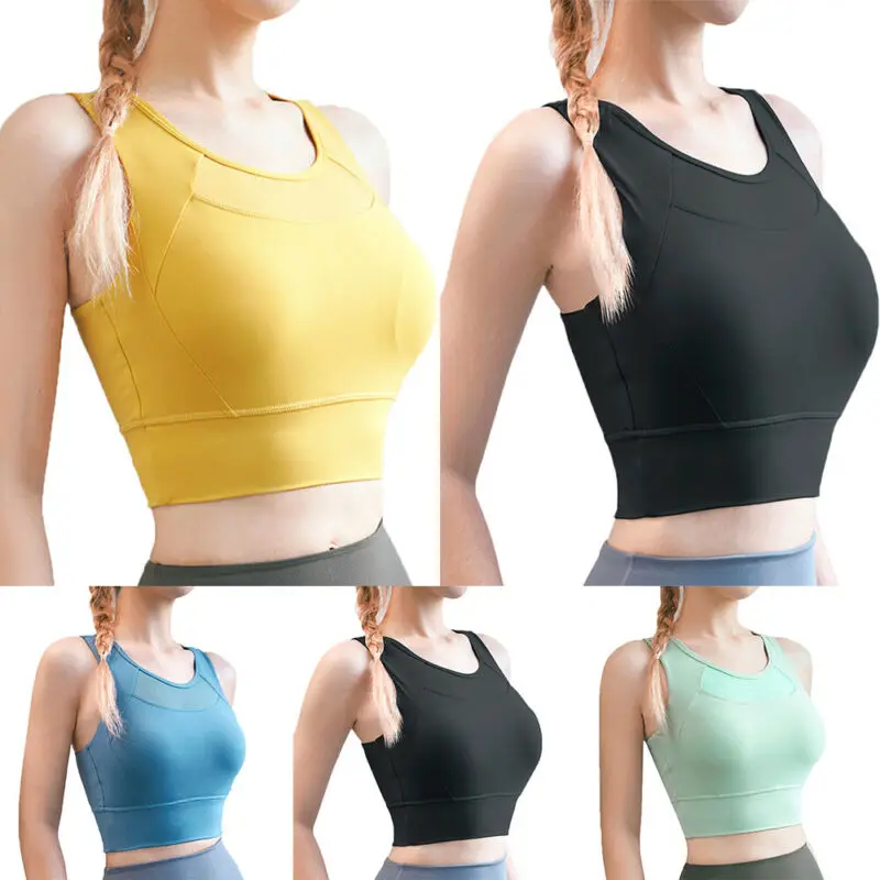 

Fashion Women Plain Casual Sports Ladies Paded Up Underwear Vest Tops Yoga Gym