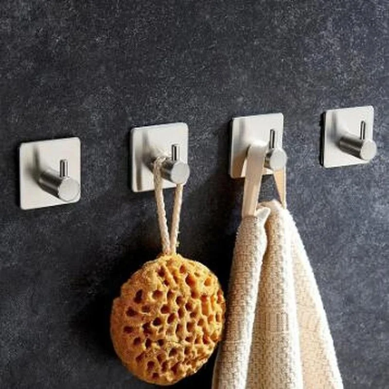Black Robe Hook Wall Towel for Bathroom Stainless Steel Coat Rustproof Hanger Kitchen Hardware | Обустройство дома