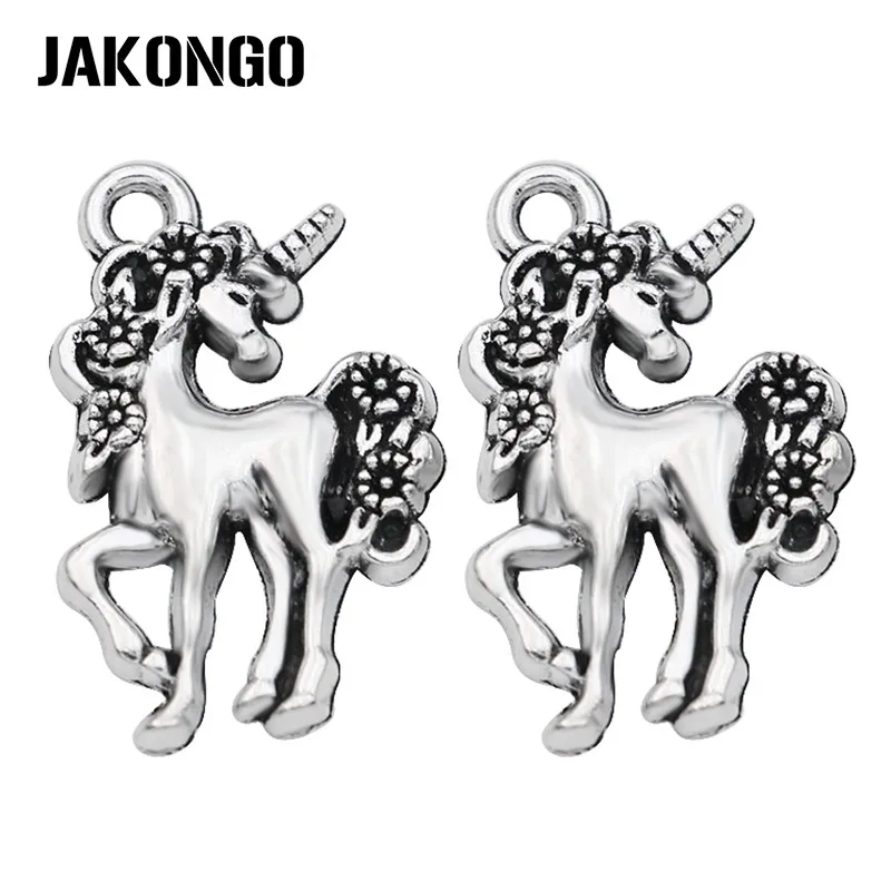 

30PCS Tibetan Silver Plated Unicorn Charms Pendants for Bracelet Necklace Jewelry Making DIY Handmade Craft 23x16mm