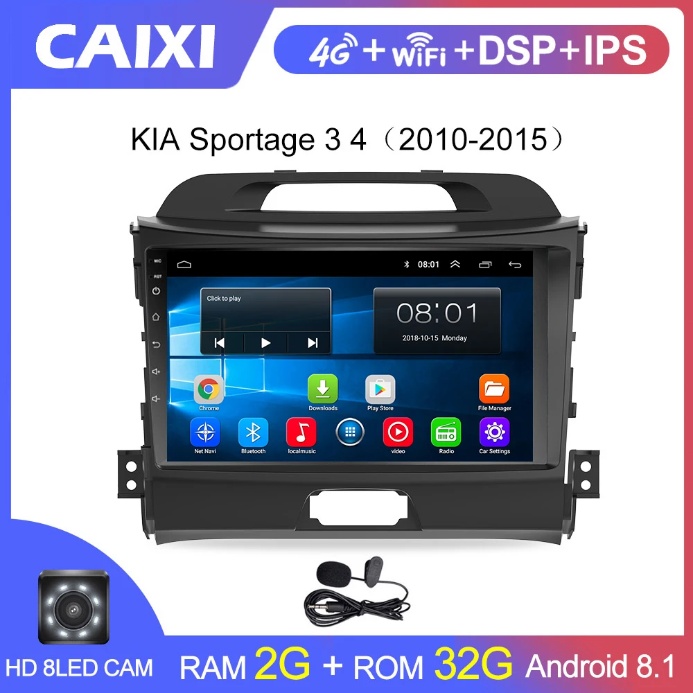 CaiXi автомобильный Радио мультимедийный dvd-плеер GpS навигация для KIA Sportage 2011 2012 2013 автомобильный Android 8,1 2din видео плеер