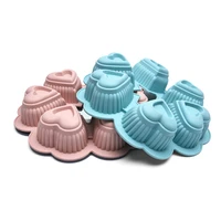 silicone mold 6 lattice heart form cake chocolate mould baking pan jelly pudding muffin cup cake bakeware pastry dessert tools