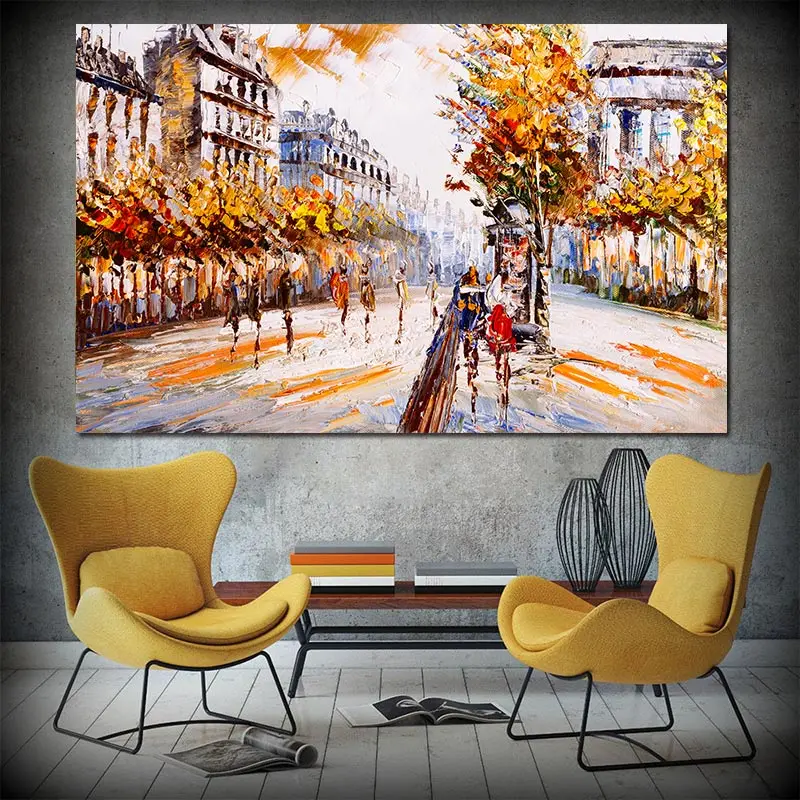 Красочная жизнь картина маслом Городской Пейзаж Плакат и печать на холсте