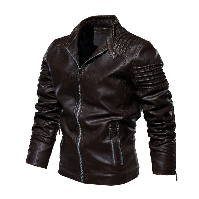 Мужские зимние куртки Maxulla из искусственной кожи повседневные мужские теплые
