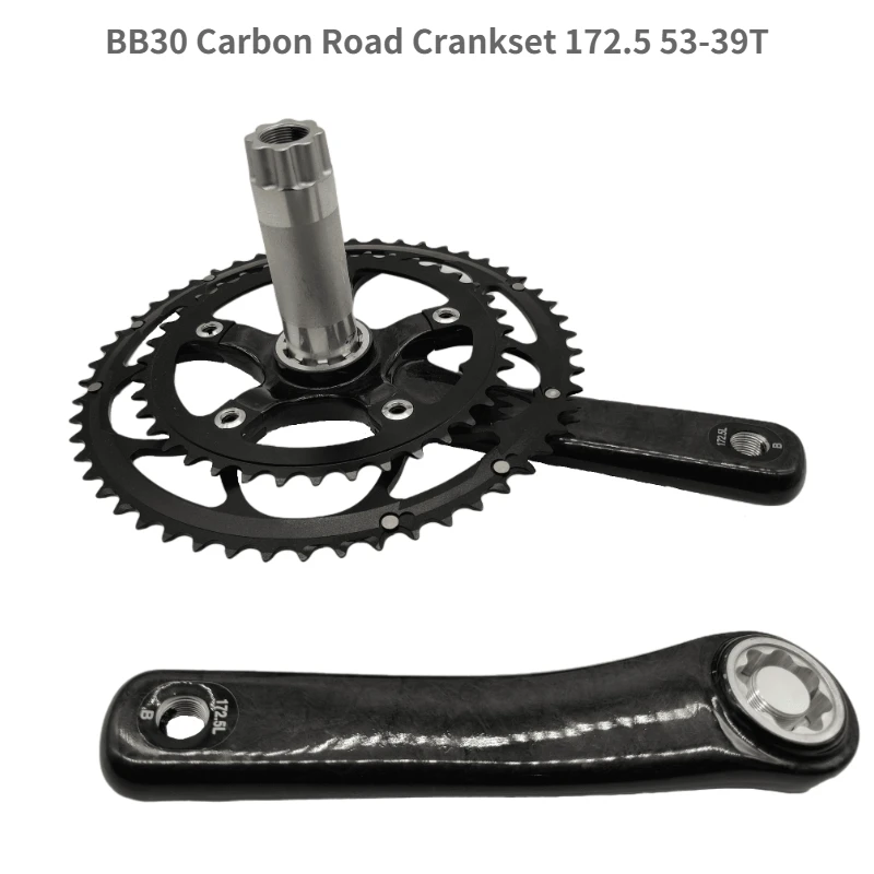 Carbon Road Crankset 53-39T Chainwheel BB30 Bicycle Crank 172.5 with Chainring BCD110 Q-factor 145mm Bike Parts | Спорт и