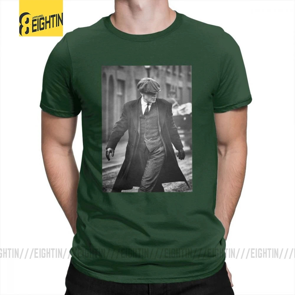 Peaky blinds рубашка и товары из очищенного хлопка классические футболки Летние футболки с коротким рукавом с вырезом лодочкой мужские футболки размера плюс - Цвет: Forest Green