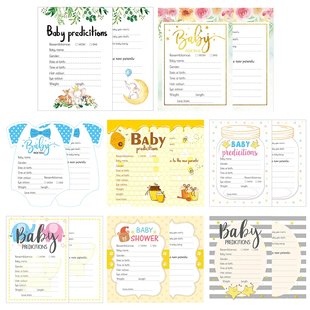 

10 шт./компл. карточки для предсказания предсказаний о играх «Baby Shower» для девочек и мальчиков, игра «Baby Shower», новинка, родительская книга для к...