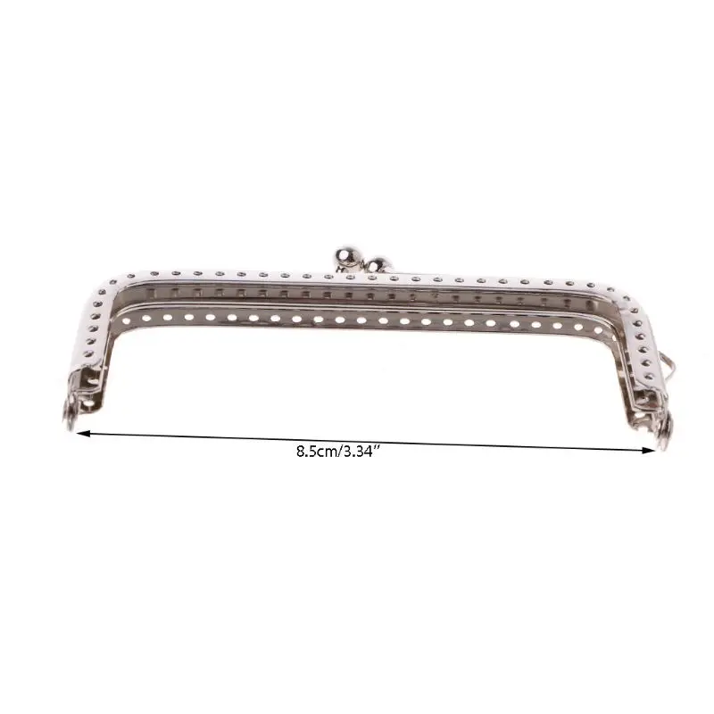 

1PC Metal Sewing Holes Handbag Clutch Coin Purse Bag Frame Kiss Clasp Arch 8.5cm