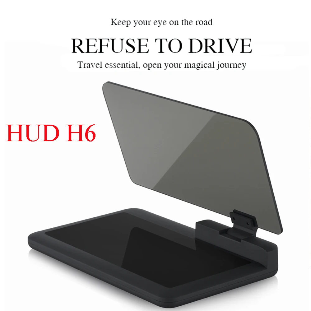 Универсальный H6 автомобильный HUD Дисплей проектор телефон навигация смартфон