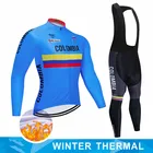 Зимний теплый флисовый комплект велосипедной одежды COLOMBIA, велосипедная одежда с длинным рукавом для горного велосипеда, одежда для горного велосипеда, спортивная одежда, костюм