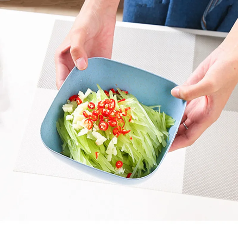 1 шт. Салатница из пшеничной соломы фруктовая тарелка плотное квадратное блюдо