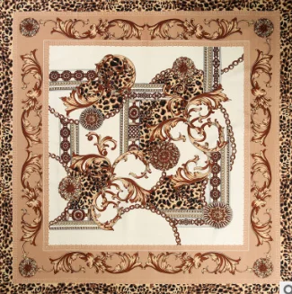 

100*100cm TOP Silk superior Leopard print Scarves Women Foulard Square Hijab Scarf Ladies Shawl wrap muffler pareo female hijab