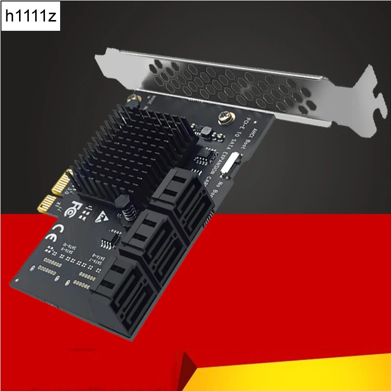 

Chia Mining Riser 6 Ports SATA PCIE PCI-E Adapter PCIE to SATA Controller PCI Express X1 SATA 3.0 6Gbps Add on Cards for Windows