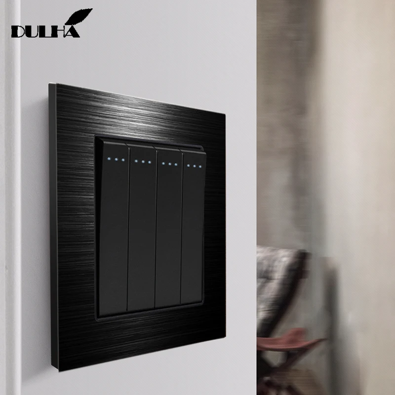 Роскошный настенный светильник 4 комплекта 1 переключатель Черный Матовый