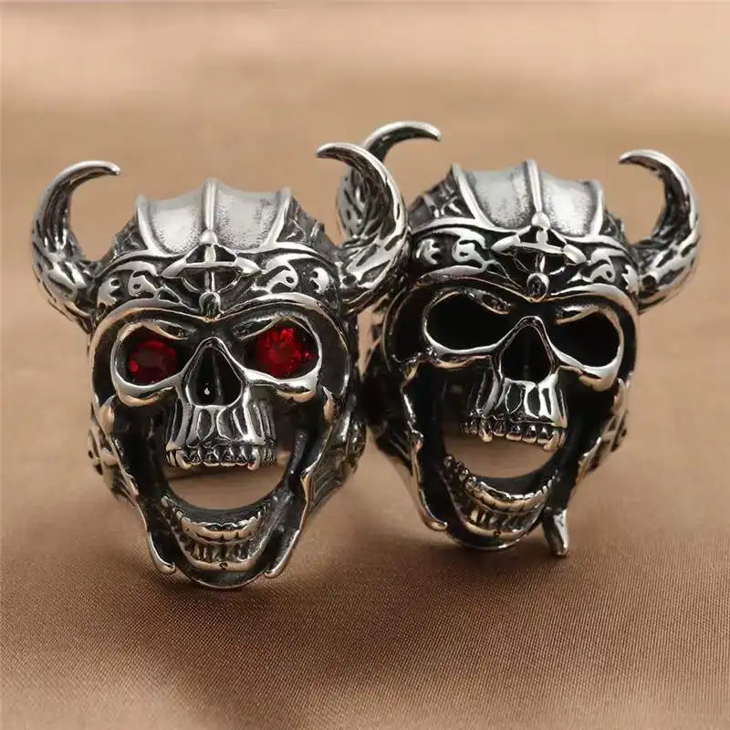 

Stainless Steel Biker Skull Engine Hip Hop Style Ring