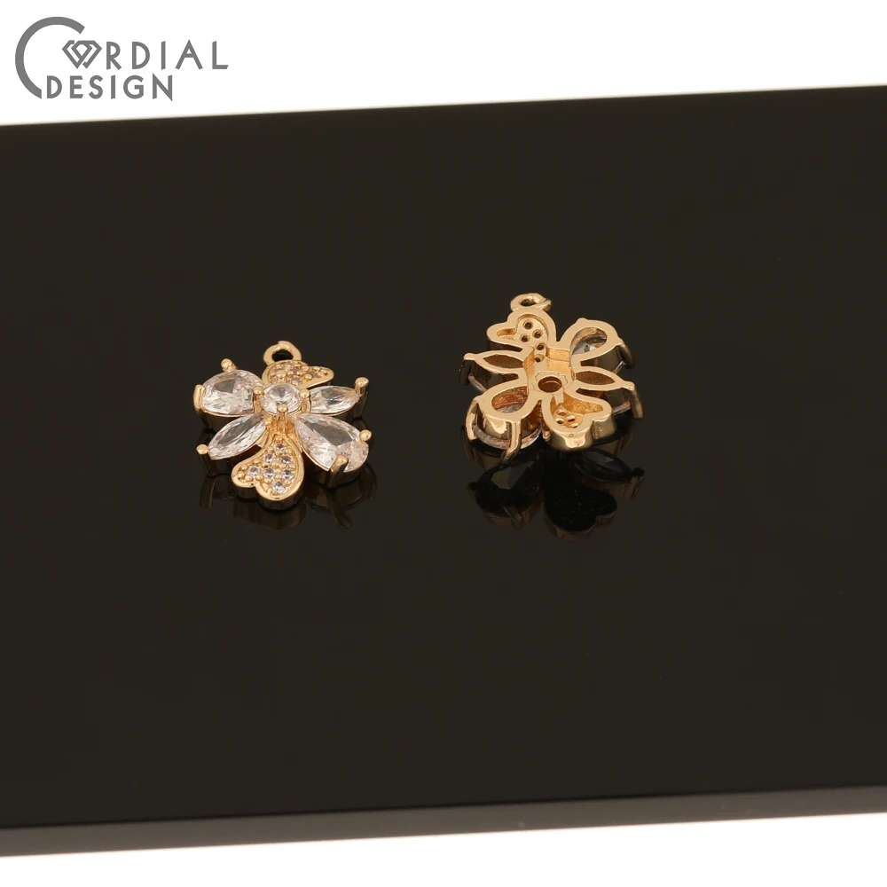 

Cordial Design 40Pcs 15*20MM Jewelry Accessories/Hand Made/DIY Making/Flower Shape/CZ Charms/Jewelry Findings & Components