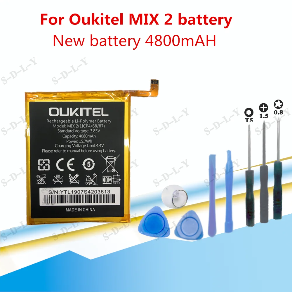 Новое высокое качество 4080 мА/ч OUKITEL MIX2 Батарея для OukitelMIX 2 мобильный телефон +