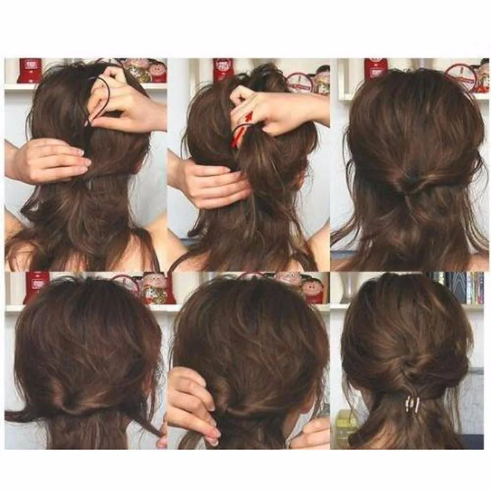 2 шт. пластиковые инструменты для укладки оплетки хвоста волос черный топик зажим