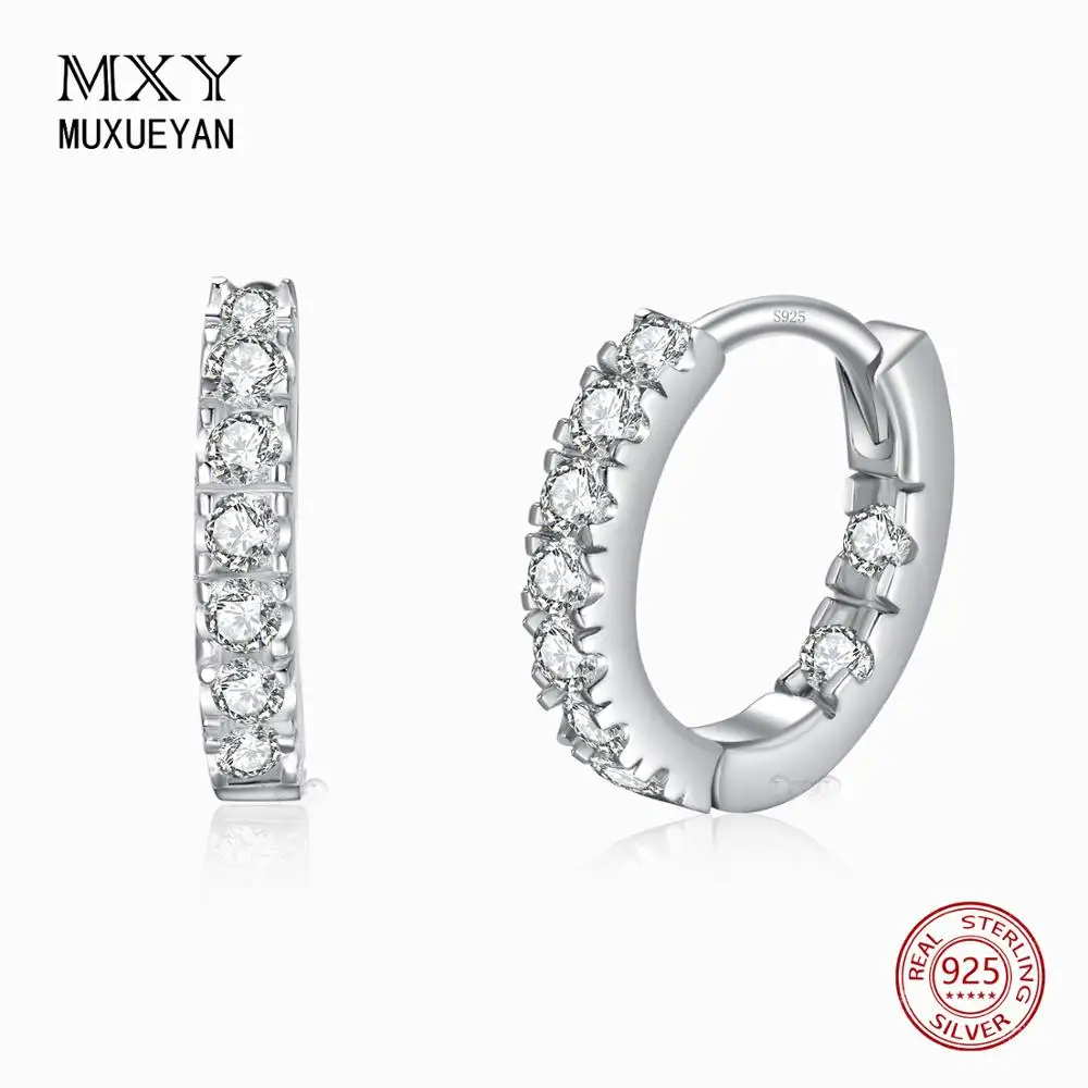 

925 Sterling Silver Round Hoop Earrings for women christmas Jewelry gift for the new year 2021 trend MUXUEYAN