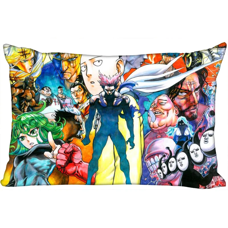 

Custom Pillowcase Cover One Punch Man Rectangle Zipper Pillow Cover Satin Fabric Pillowcase 40x60cm,50X75cm(Two sides)10-10