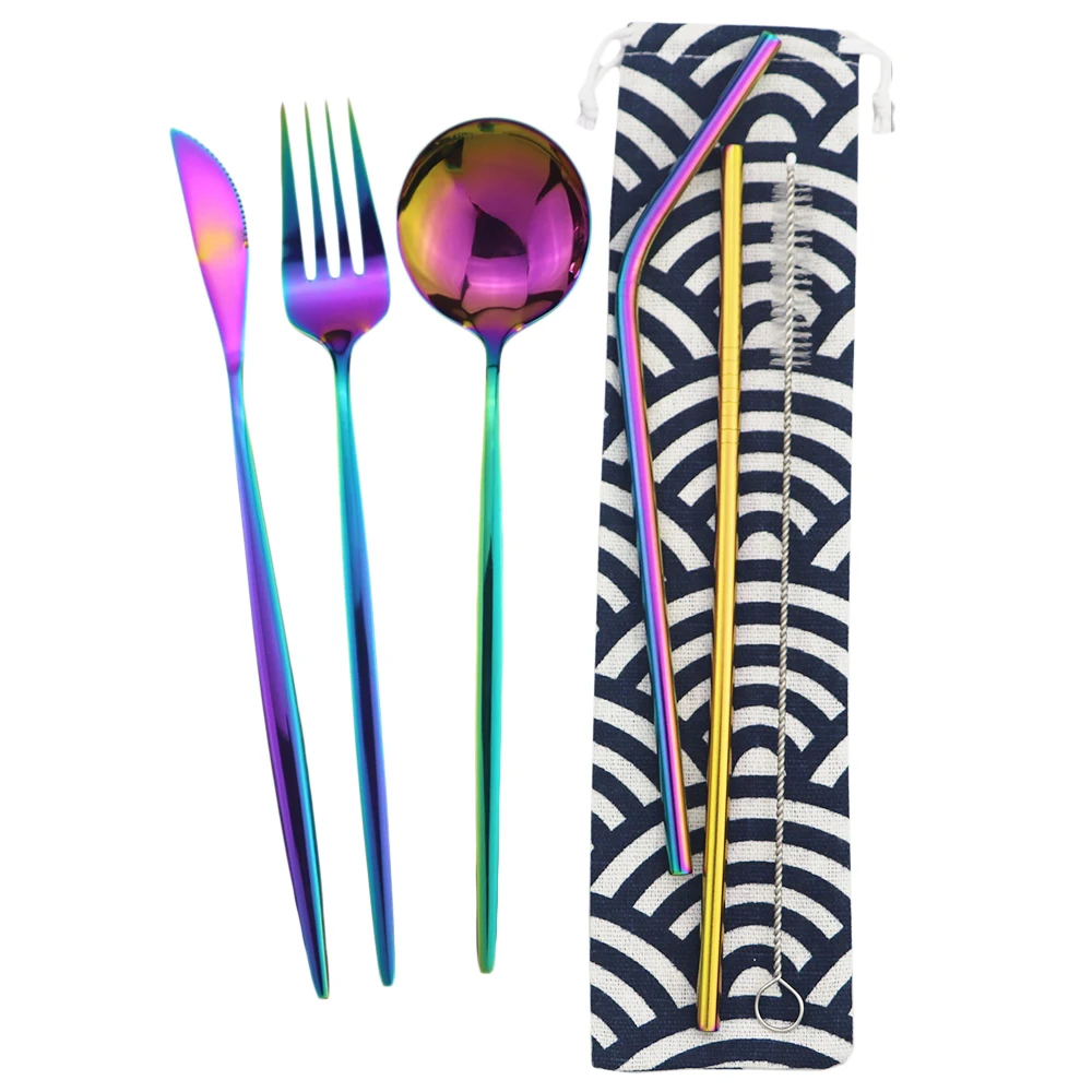 Столовый набор из нержавеющей стали для путешествий кемпинга|Соломинки питья| |