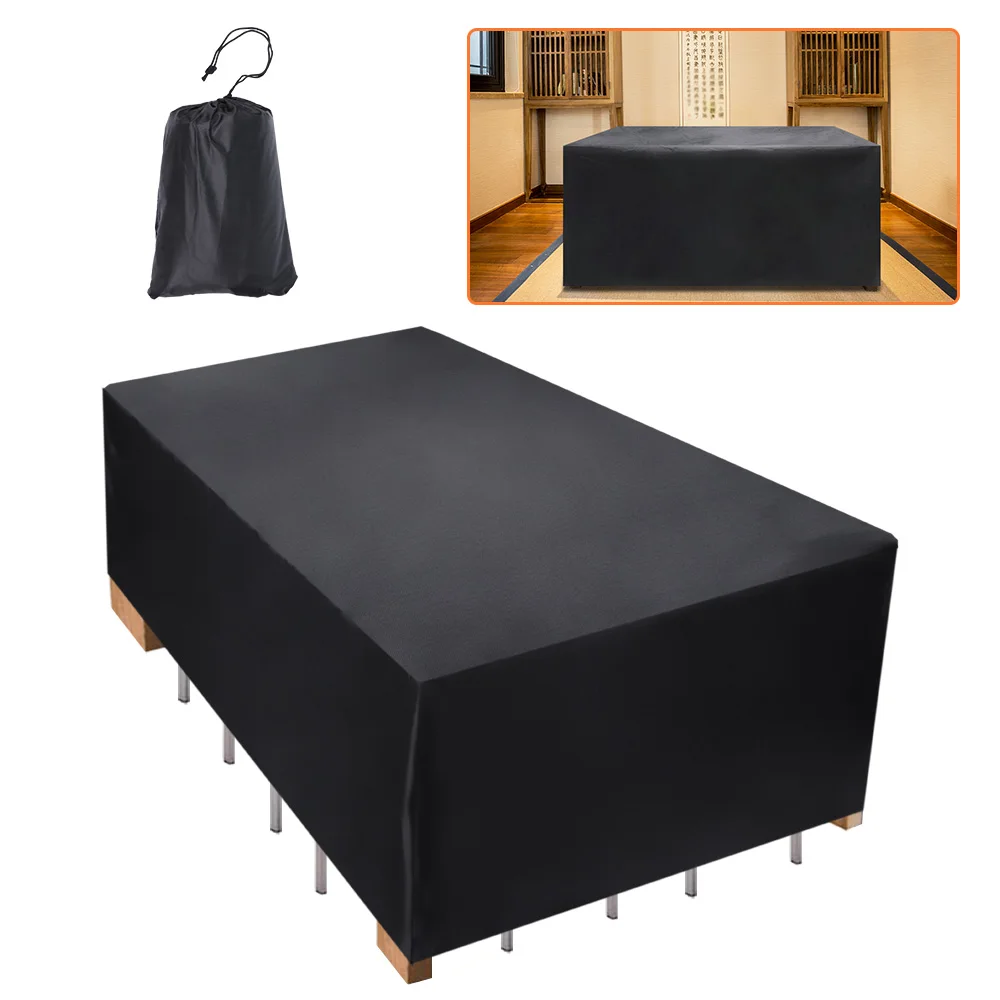 

2021 Garden Furniture Protective Cover Outdoor Waterproof Sofa Dustcovers Rectangular Polyester Cover Black Rational Design