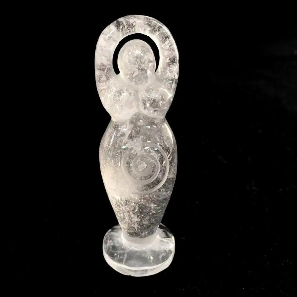 Оптовая продажа кристалл натуральный камень резной прозрачный кварц богиня