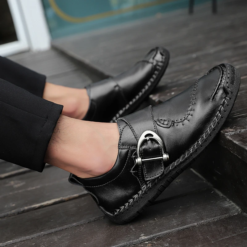 

SKRENEDS brand 2019 Spring Casual Shoes Men Fashion Loafers Men Shoes Soft Moccasins Flats Slip on Footwear Men Big Size