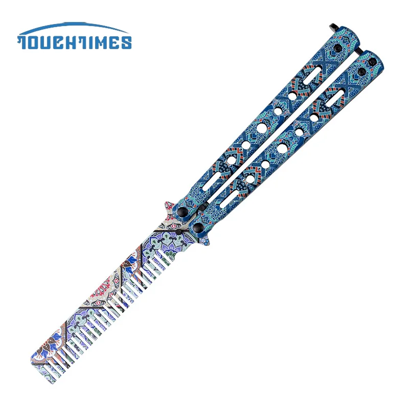 

Butterfly Knife Comb Training Knife Stainless Steel 440C CNC Machining Outdoor Trainer Practice Knife Cool tools